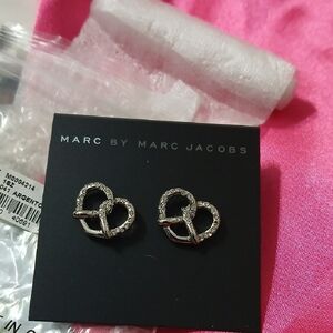 Marc by Marc Jacobs Silver Crystal Knot Earrings